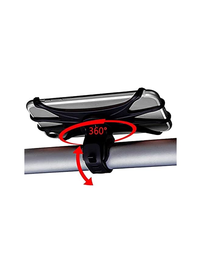 PROMASS 360° Rotation Silicone Steady Stand Grip Flexible Universal Scooter Rod Mounting Mobile Holder (Black, Size Between 4in - 6in)  - Image 2