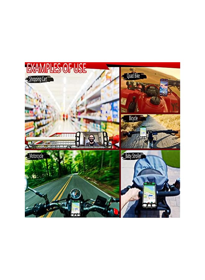 PROMASS 360° Rotation Silicone Steady Stand Grip Flexible Universal Scooter Rod Mounting Mobile Holder (Black, Size Between 4in - 6in)  - Image 5