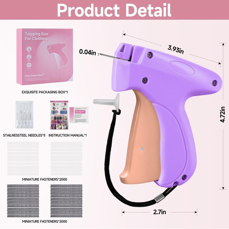 KEEUH Sewing Gun Tag Stitch Gun for Clothes - Purple/Pink Color Versatile Stitching Gun for Hemming Pants Repairing Seams and More - Image 5