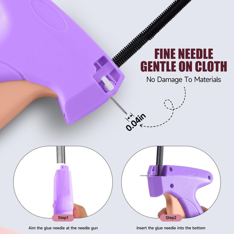 KEEUH Sewing Gun Tag Stitch Gun for Clothes - Purple/Pink Color Versatile Stitching Gun for Hemming Pants Repairing Seams and More - Image 3