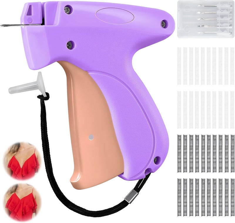 KEEUH Sewing Gun Tag Stitch Gun for Clothes - Purple/Pink Color Versatile Stitching Gun for Hemming Pants Repairing Seams and More - Image 1