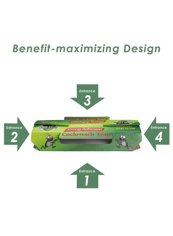 green killer مصيدة صراصير منزلية داخلية غير سامة لاصقة للصراصير والنمل والعناكب والحشرات والخنافس والصراصير الليلية (عبوة من 10 قطع) - Image 4