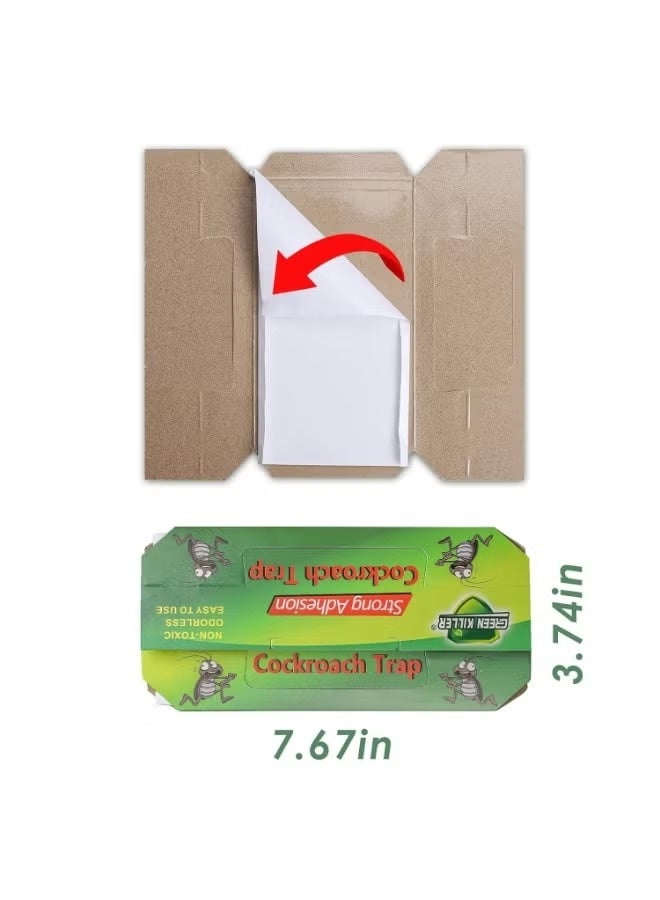 green killer مصيدة صراصير منزلية داخلية غير سامة لاصقة للصراصير والنمل والعناكب والحشرات والخنافس والصراصير الليلية (عبوة من 10 قطع) - Image 3