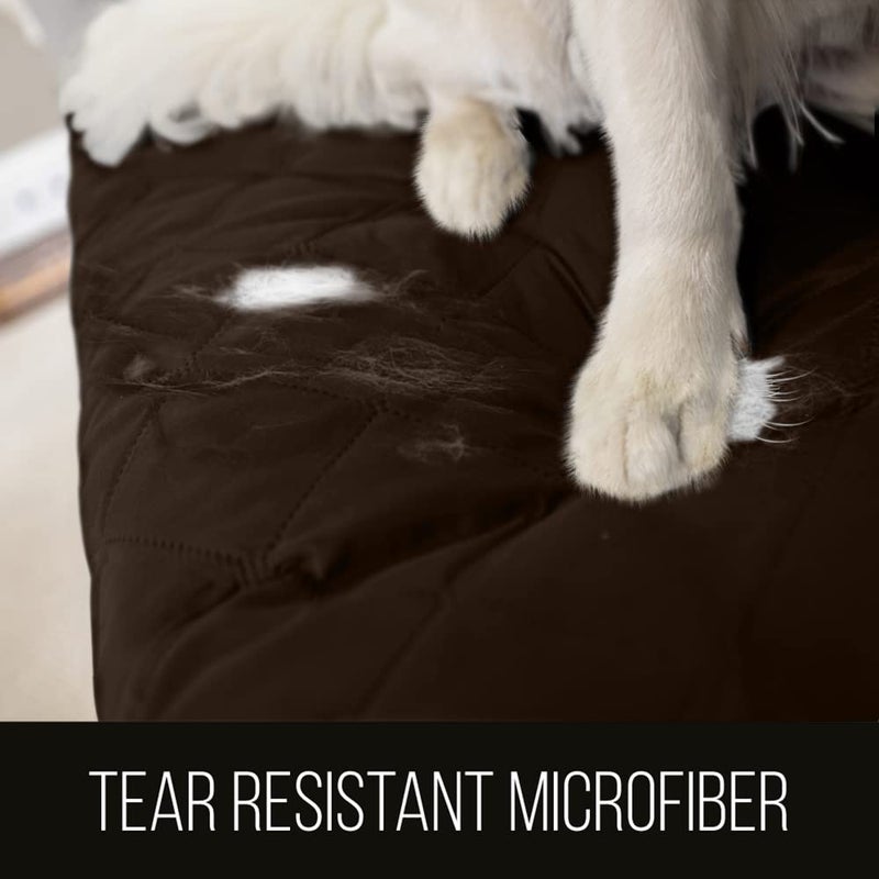 Sofa Shield حماية الأثاث القابلة للعكس من صوفا شيلد مع حزام مرن بني فاتح - Image 3