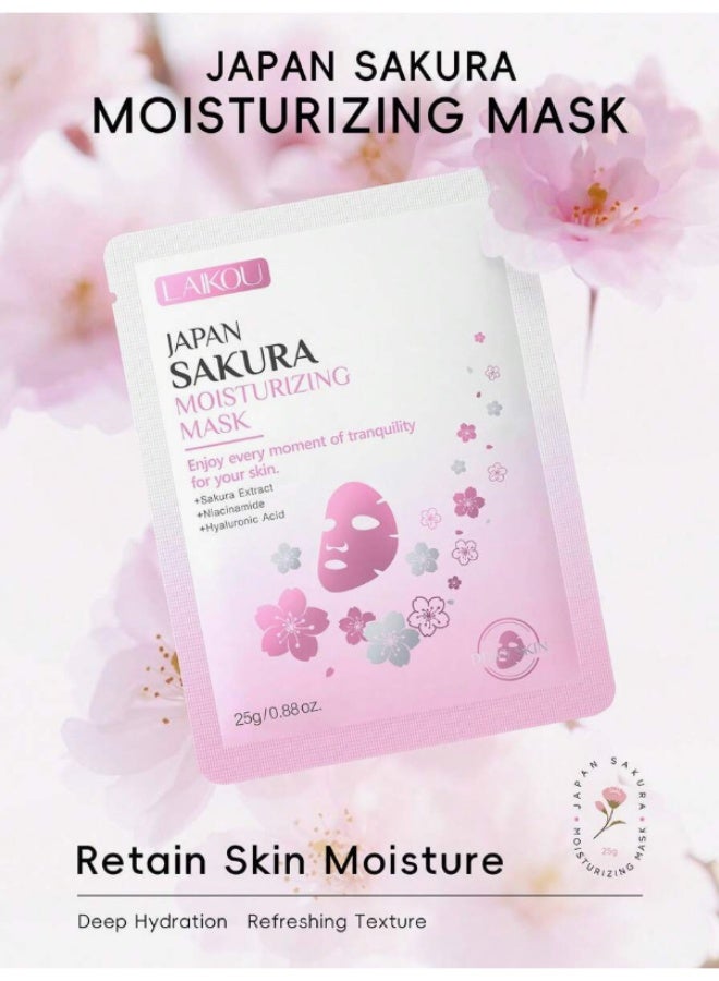 لايكو مجموعة العناية بالبشرة 7 قطع بالساكورا اليابانية - قناع نوم ويد وكريم ترطيب وإسنس ومضاد للتجاعيد - Image 2