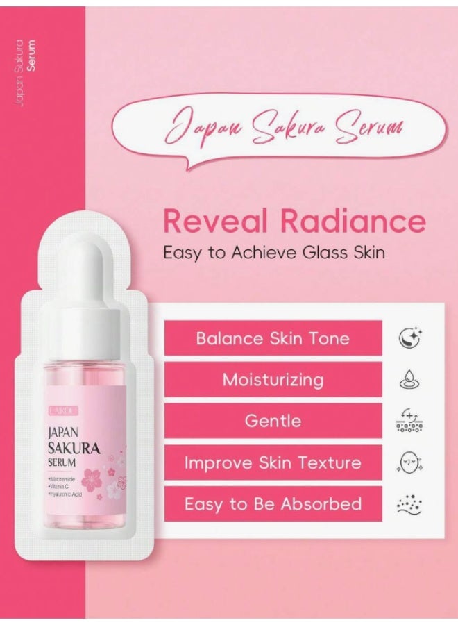 لايكو مجموعة العناية بالبشرة 7 قطع بالساكورا اليابانية - قناع نوم ويد وكريم ترطيب وإسنس ومضاد للتجاعيد - Image 3