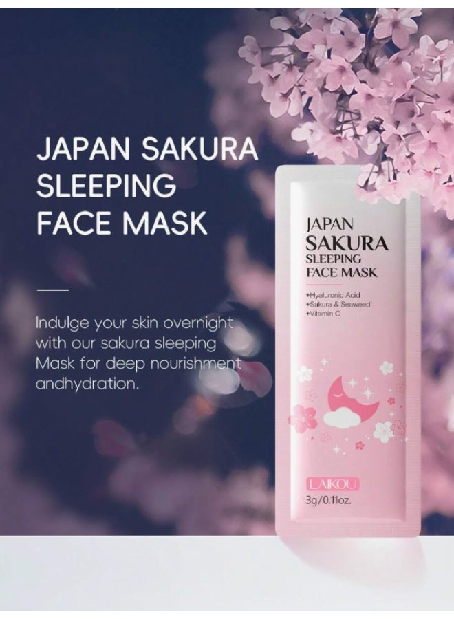 لايكو مجموعة العناية بالبشرة 7 قطع بالساكورا اليابانية - قناع نوم ويد وكريم ترطيب وإسنس ومضاد للتجاعيد - Image 5