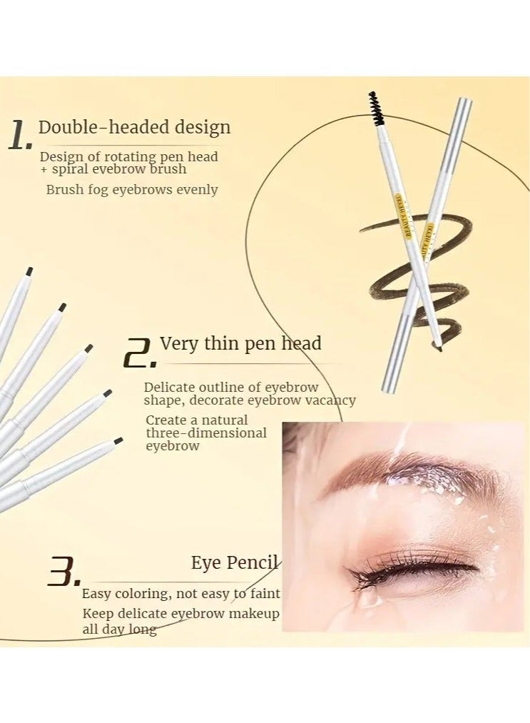 BOBEINI Waterproof Eyebrow Pencil With Spiral Brush, Sweat-Resistant Long-Lasting Makeup Tool, Natural 3D Eyebrow Shape, Easy For Beginners coffee color 03 - Image 2