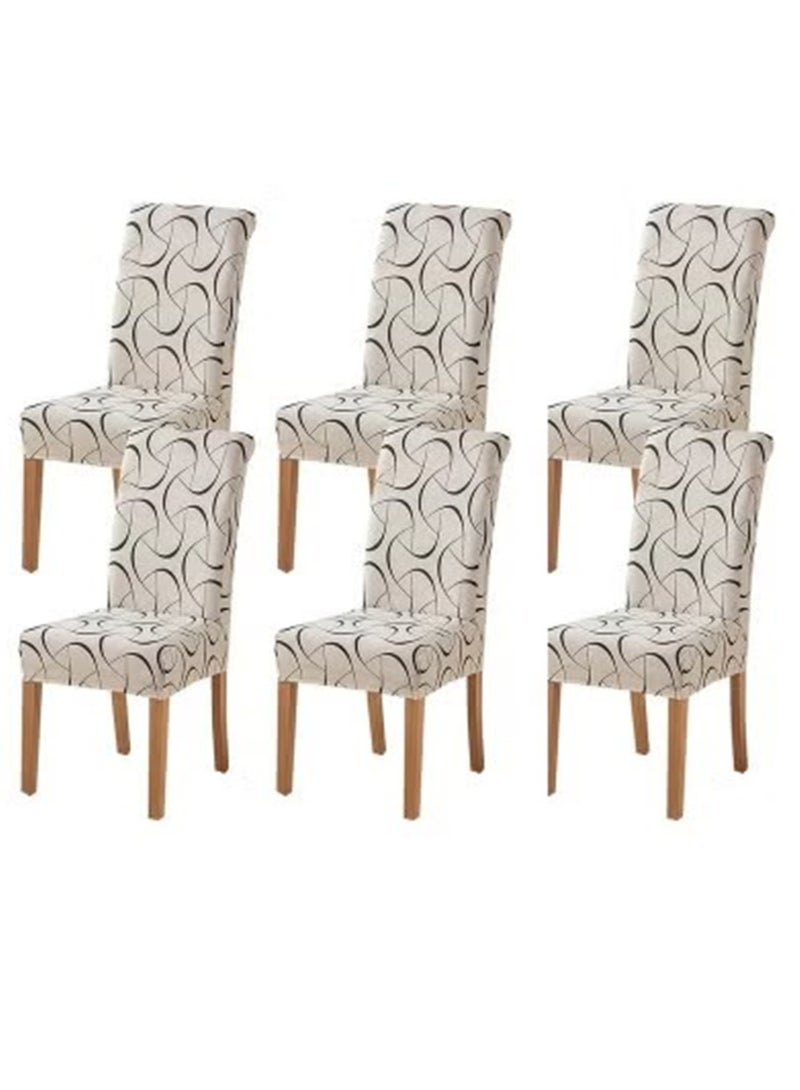 6 PCs Chair Covers Slipcovers Stretch Removable Washable Short Dining Chair Protector Cover Seat for Hotel,Dining Room,Ceremony  - Image 1