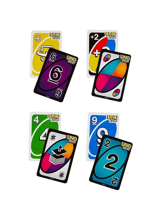 2 Pieces Mattel Games UNO FLIP! Family Classic Card With 112 Portable Cards For Party and Traveling for Kids - Image 4