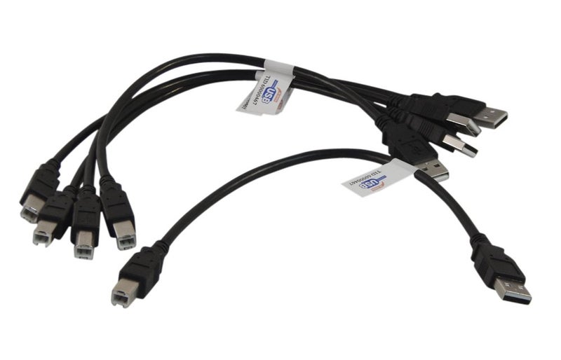 Your Cable Store 5 Pack of Your Cable Store Black 1 Foot USB 2.0 Male A to Male B Printer/Scanner Cables - Image 5