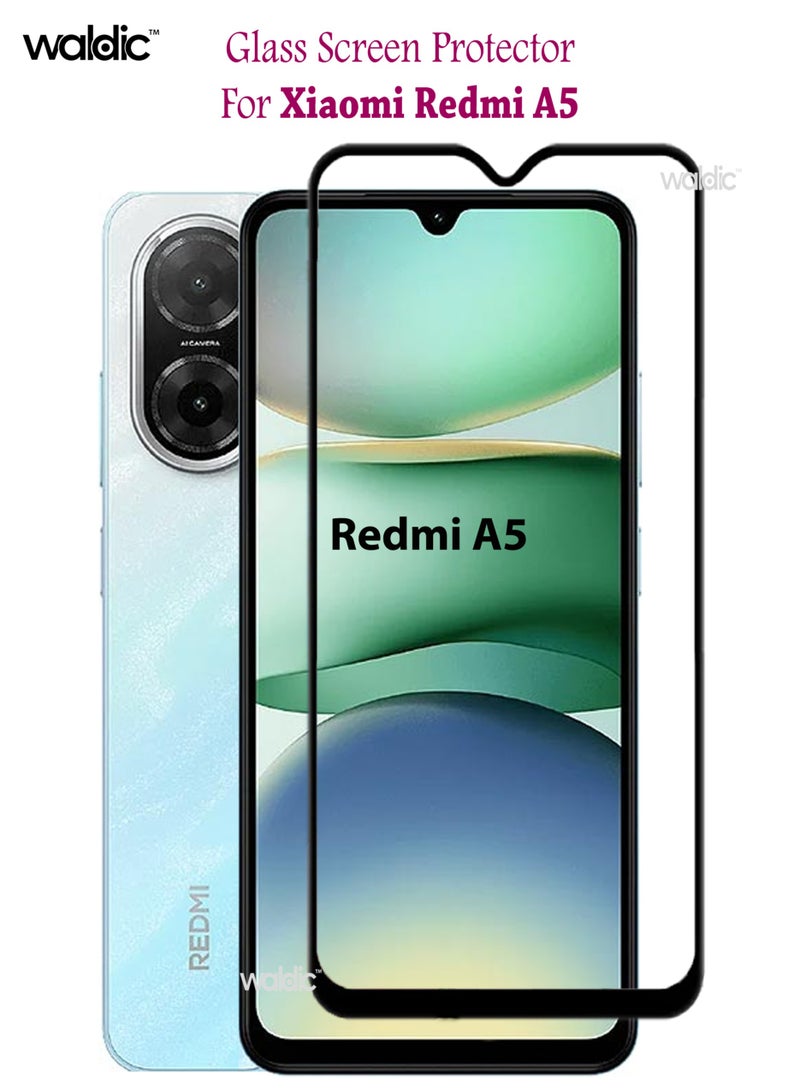 Waldic Xiaomi Redmi A5 Screen Protector | Tempered Glass Compatible with Xiaomi Redmi A5 | Screen Protector Full HD Quality Tempered Glass Anti-Scratch Edge to Edge Coverage with Easy Installation Kit - Black  - Image 1