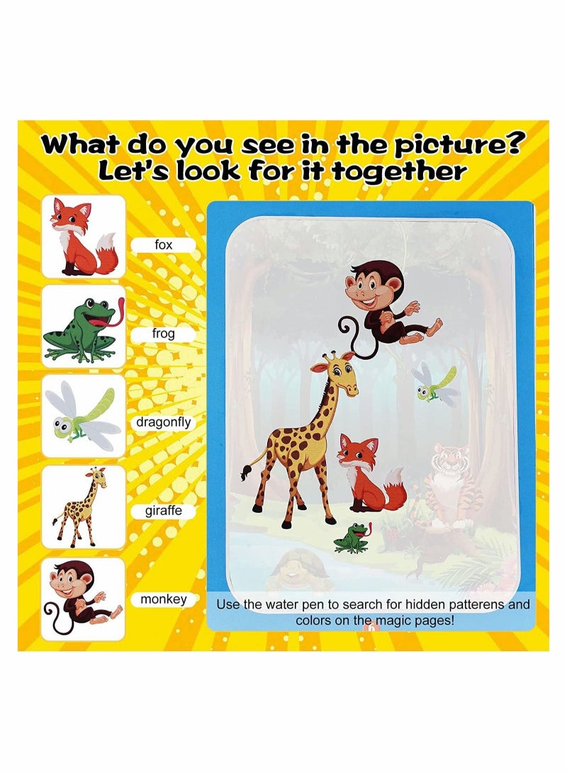 كابتن تيك Magical Water Coloring Book Kids Magic Painting Books with Water Reusable Drawing Book for Toddler Cartoon Animals 3 Pack - Image 5