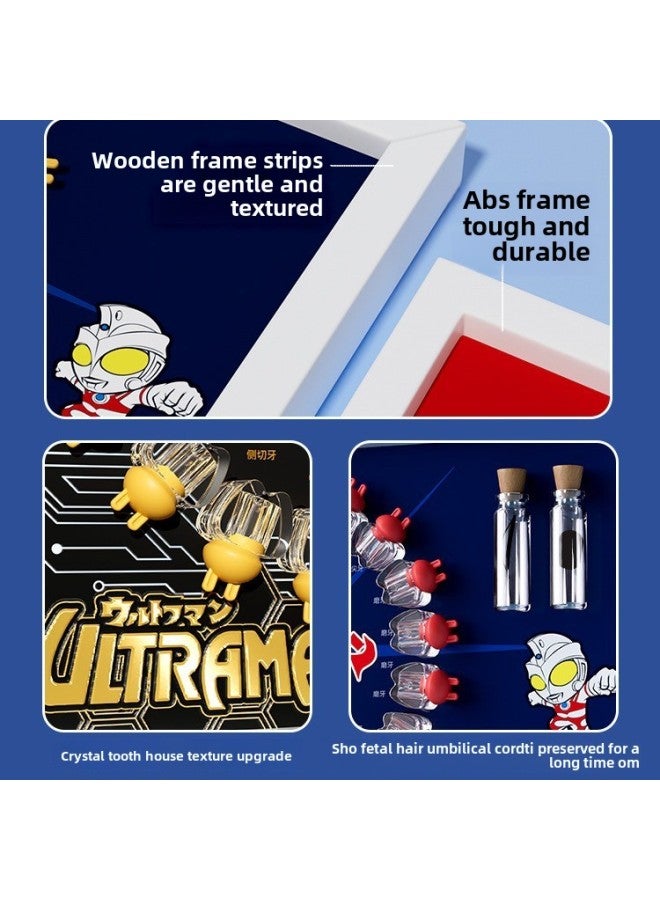 Ultraman Umbilical Cord Collection Box Fairy Hair Souvenir Self-made Storage Newborn Baby Pack Navel Storage Box-Specifications: Blue-ABS Frame Lanugo Bottle + Umbilical Cord Bottle + Milk Tooth Box (send 20 Tooth Houses) - Image 5