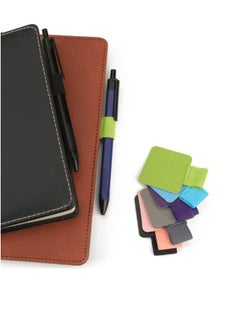 6 PCS Pen Loop Holder Self-Adhesive Leather Pen Loop with Elastic Band for Notebooks, Journals, Calendars, Planner,ipad Capacitive pen， 6 Colors
