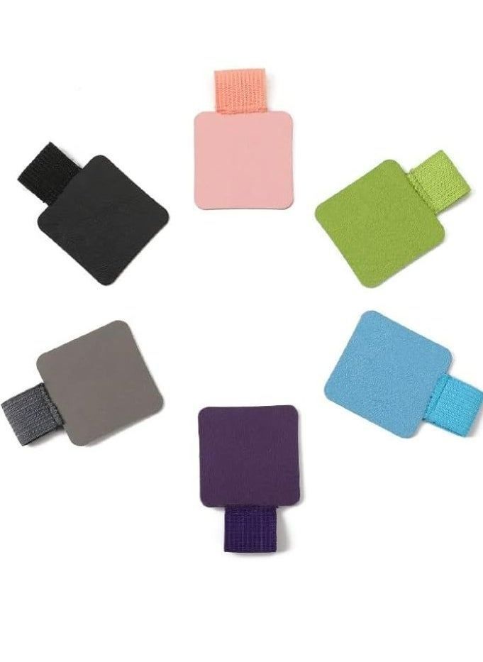 Generic - 6 PCS Pen Loop Holder Self-Adhesive Leather Pen Loop with Elastic Band for Notebooks, Journals, Calendars, Planner,ipad Capacitive pen， 6 Colors - Image 1