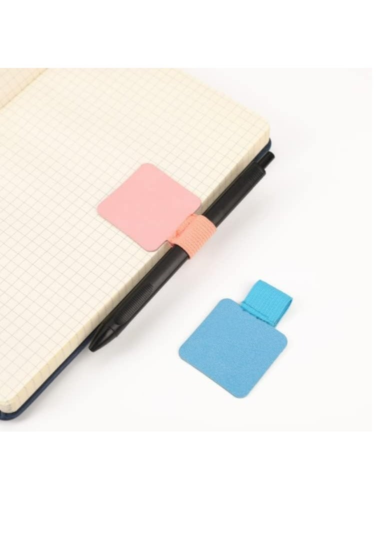 Generic - 6 PCS Pen Loop Holder Self-Adhesive Leather Pen Loop with Elastic Band for Notebooks, Journals, Calendars, Planner,ipad Capacitive pen， 6 Colors - Image 1