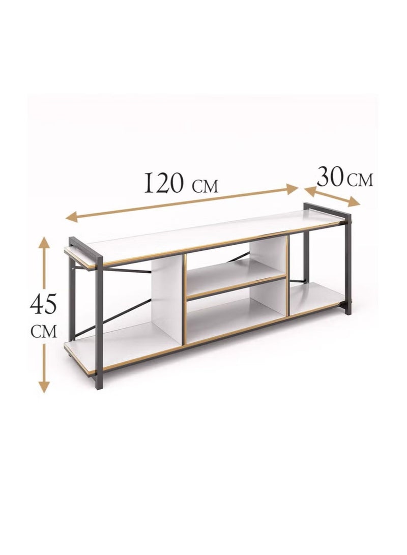 إكسبرت طاولة تلفزيون بتصميم جميل وعصري من الخشب وأرجل من المعدن - Image 3