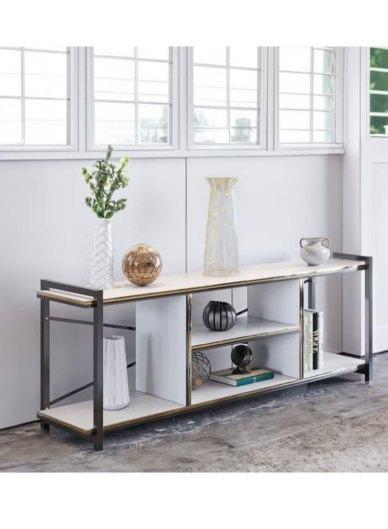 إكسبرت طاولة تلفزيون بتصميم جميل وعصري من الخشب وأرجل من المعدن - Image 1