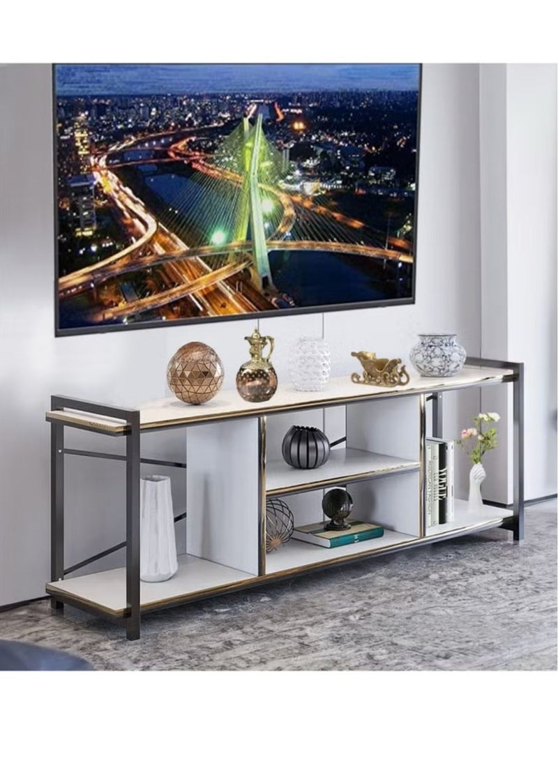 إكسبرت طاولة تلفزيون بتصميم جميل وعصري من الخشب وأرجل من المعدن - Image 2