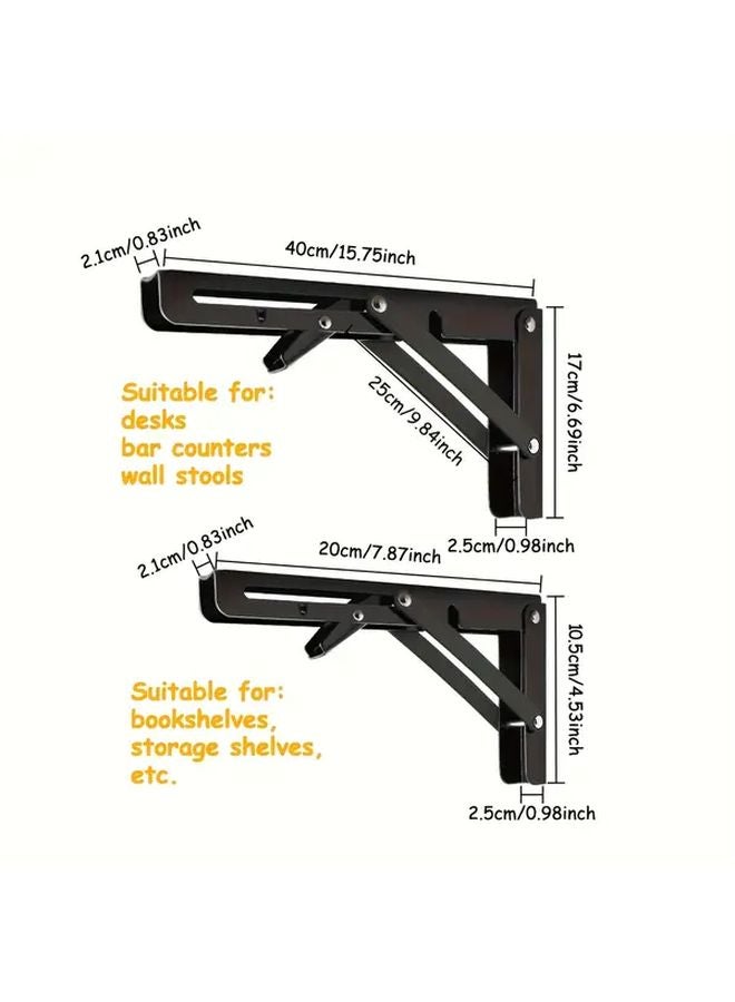 2PCS 15 75 Inch Stainless Steel Folding Stand Wall Mount Space Saving 150 Lbs Capacity - Image 5