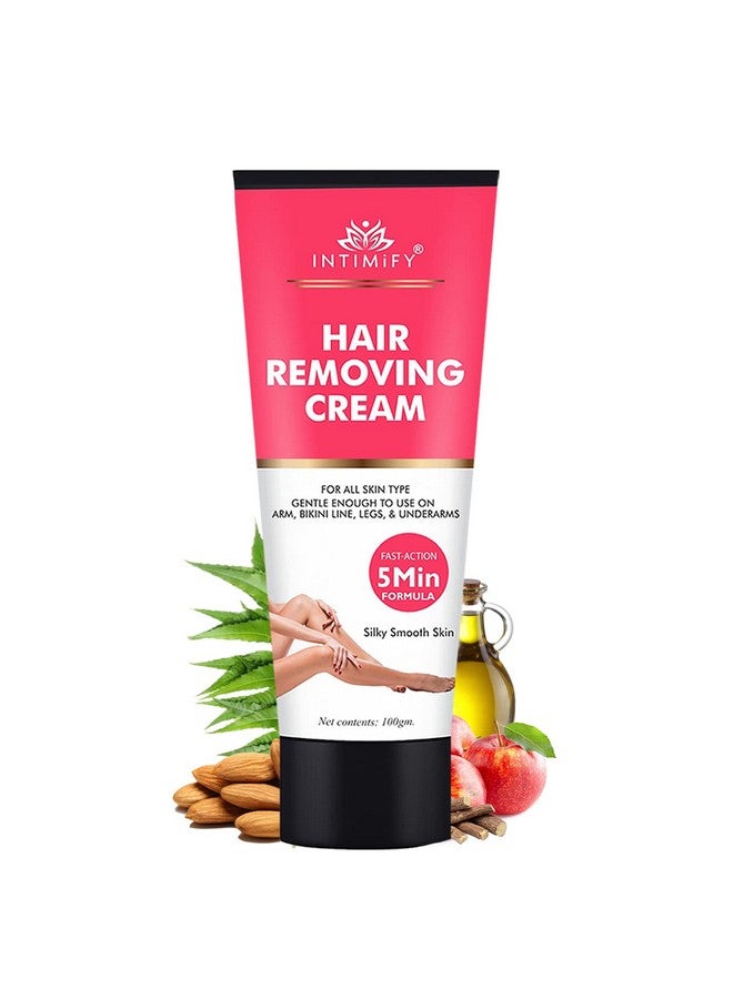 INTIMIFY كريم إزالة الشعر INTIMIFY للنساء والرجال، كريم إزالة شعر البيكيني وتحت الإبط للنساء، كريم إزالة الشعر، كريم مزيل الشعر لجميع أنواع البشرة 100 جرام (عبوة من 1) - Image 1