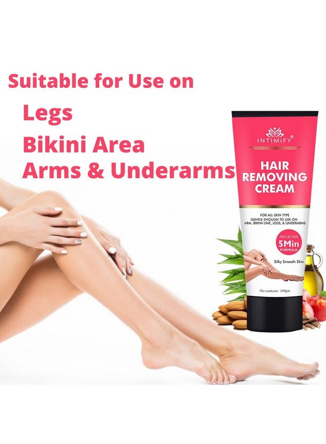 INTIMIFY كريم إزالة الشعر INTIMIFY للنساء والرجال، كريم إزالة شعر البيكيني وتحت الإبط للنساء، كريم إزالة الشعر، كريم مزيل الشعر لجميع أنواع البشرة 100 جرام (عبوة من 1) - Image 5