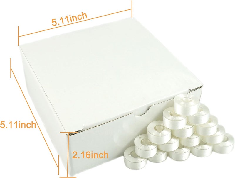 New brothread 144pcs White 70D/2(60WT) Prewound Bobbin Thread Plastic Size A SA156 for Embroidery and Sewing Machine Polyester Thread Sewing Thread - Image 2