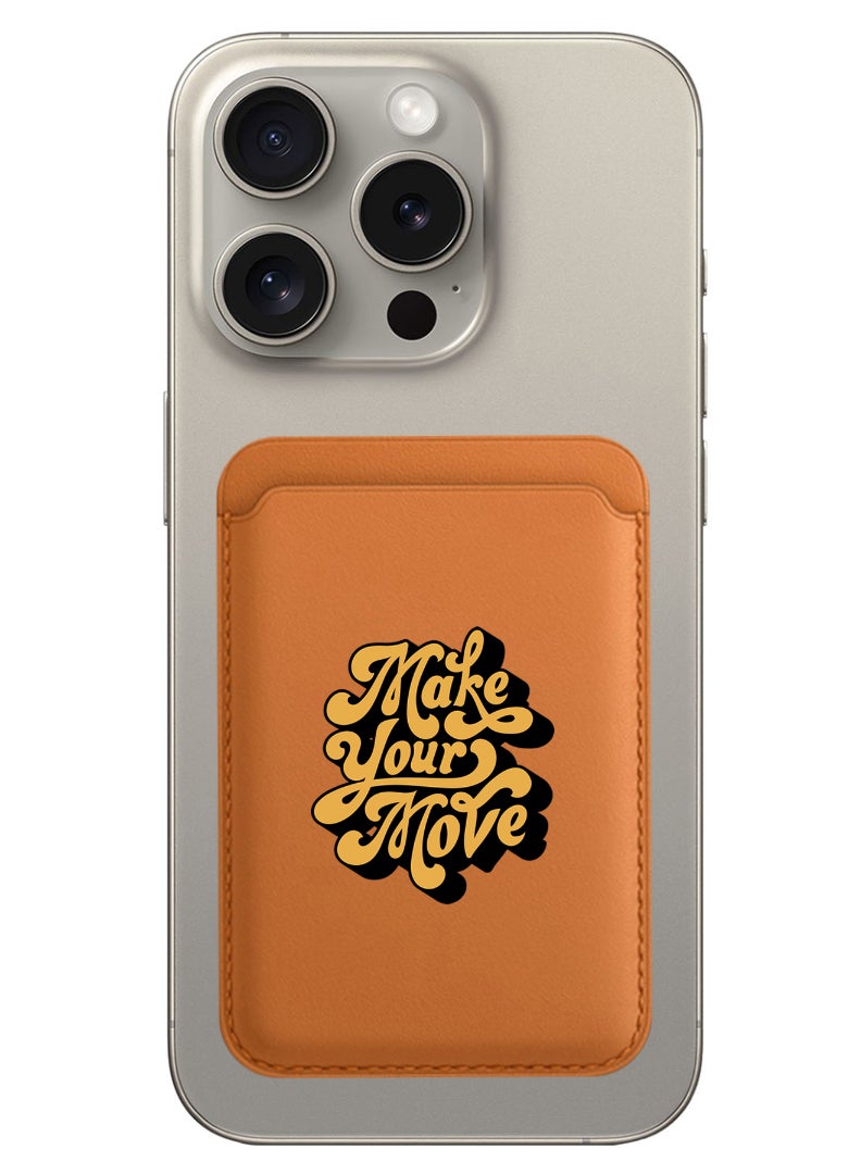 Theodor Magnetic Wallet, Compatible with MagSafe Wallet, for iPhone Wallet, for iPhone 16/15/14/13/12 Series, Not for iPhone 13/12 mini, 3 Card Holder, Vegan Leather, Brown - Make your move - Image 1