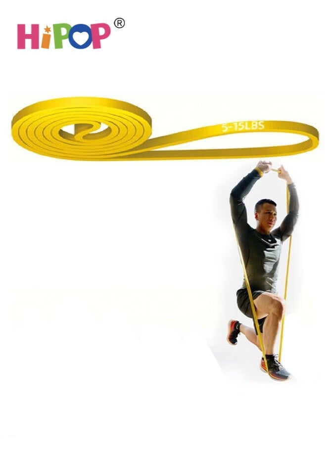 HIPOP 5-15 Lbs Resistance Band,Pull Up Assistance Band for Legs,Working Out,Muscle Training,Yoga,Shape Body,Men Women (Yellow) - Image 1