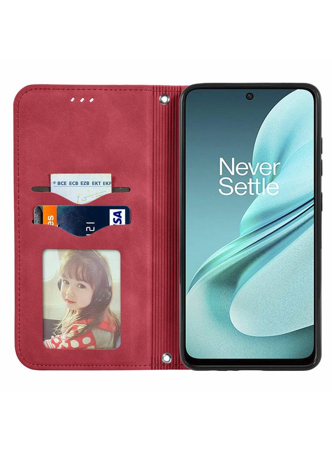 اس-توب جراب هاتف OnePlus Nord N30 SE بتصميم كلاسيكي مصنوع من الجلد ومُزود بمغناطيس قابل للطي - Image 3