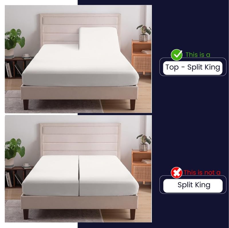 SGI bedding 36" King Split Top Flex Head Sheet Set 1800 Threads Flex Top Sheet for Adjustable Bed 4 Piece Sheet Set 15" Deep Pocket for Sleep Number Bed - Black - Image 3