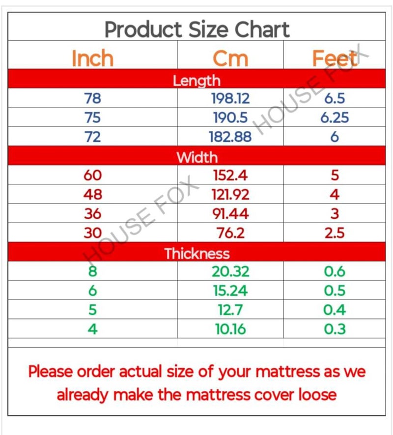 House Fox 5x6 Cotton Mattress Cover Queen Bed (78x60x6 inch) with Zipper| Non-Shrink Heavy Fabric | Strong Zip with Metal Lock | Interlocked Stitching | 360 Degree Fully Covered - Image 5