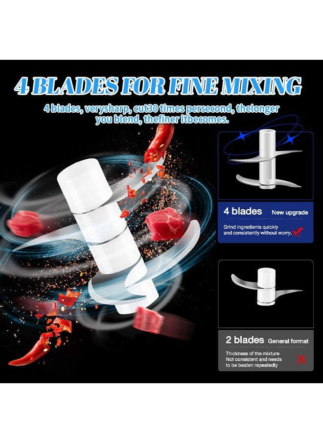 Generic - Electric Food Chopper, 350ml Vegetable Chopper with 6 Stainless Steel Blades, Supports Efficient Chopping of a Variety of Ingredients - Image 1