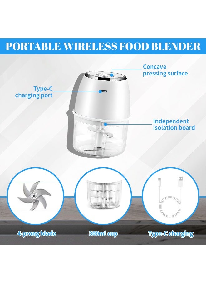 Generic - Electric Food Chopper, 350ml Vegetable Chopper with 6 Stainless Steel Blades, Supports Efficient Chopping of a Variety of Ingredients - Image 1