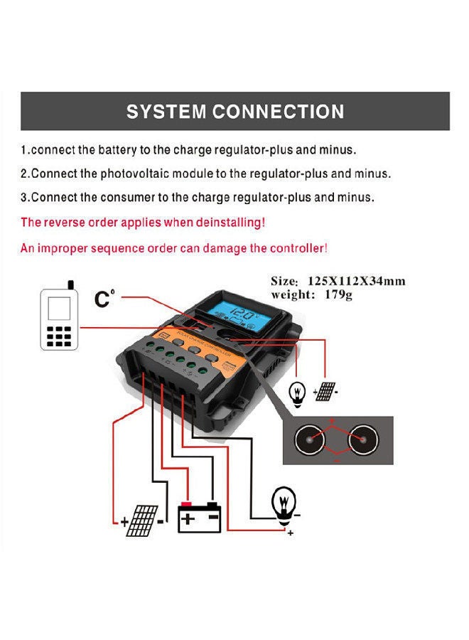NIBEMINENT Dual USB Output Photovoltaic Power Controller 12Volt 24Volt Automatic Identification LCD Display Solar Three-stage Charging Management PWM Controllers - Image 3