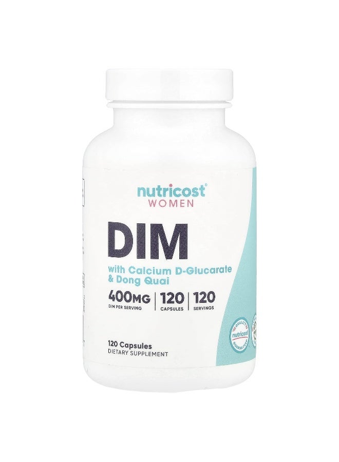 Nutricost نوتريكوست، نساء، DIM مع كالكسيوم D-غلوكارات و دونغ كواي، 120 كبسولة - Image 1