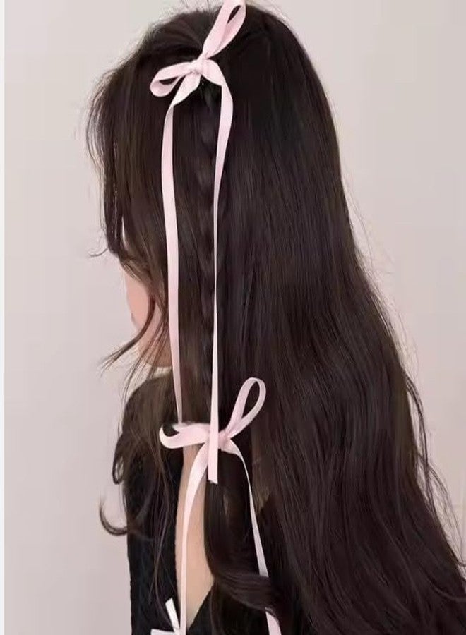 Cerun 6 Pcs luxury Bow Hair Clips with Long Tail, Tassel Ribbon Small Claw Clips Bow knot Satin Hair Barrette Hair Accessories for Women Girls Toddlers same color as shown - Image 3