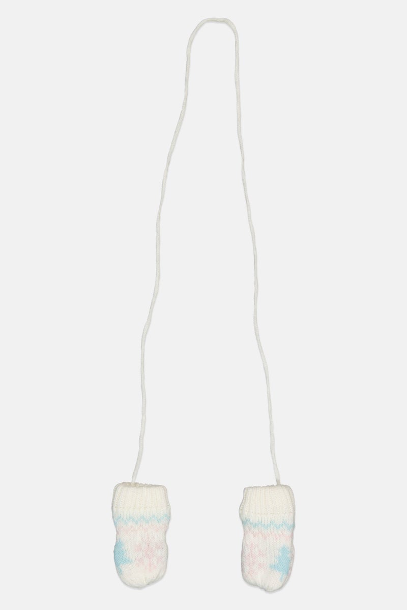 Cool Club Toddlers Girl 1 Pair Knitted Mittens, Multicolor - Image 2