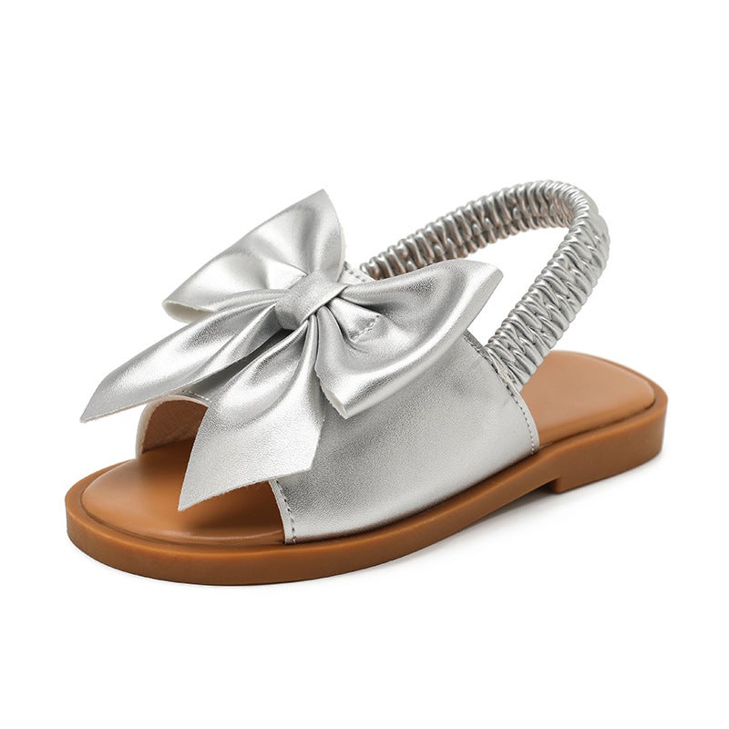 Children'S Sandals Hollow Toddler Shoes Flat Sandals Bow Strap Sandals - Image 5