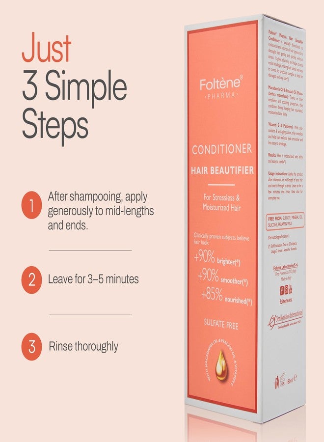 Foltene فولتين | بلسم تجميل الشعر بدون كبريتات أو سيليكون | منتج تجميل غني بفيتامين E للشعر الناعم واللامع | تركيبة بانثينول وزيت مكاديميا لمكافحة الشيخوخة | يرطب الشعر الجاف - Image 4