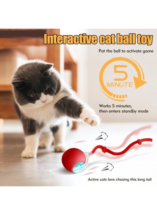 SUNSAR Interactive Pet Ball Toy, 360° Smart Automatic Rolling Ball for Dogs and Cats, Rechargeable, Red - Image 5