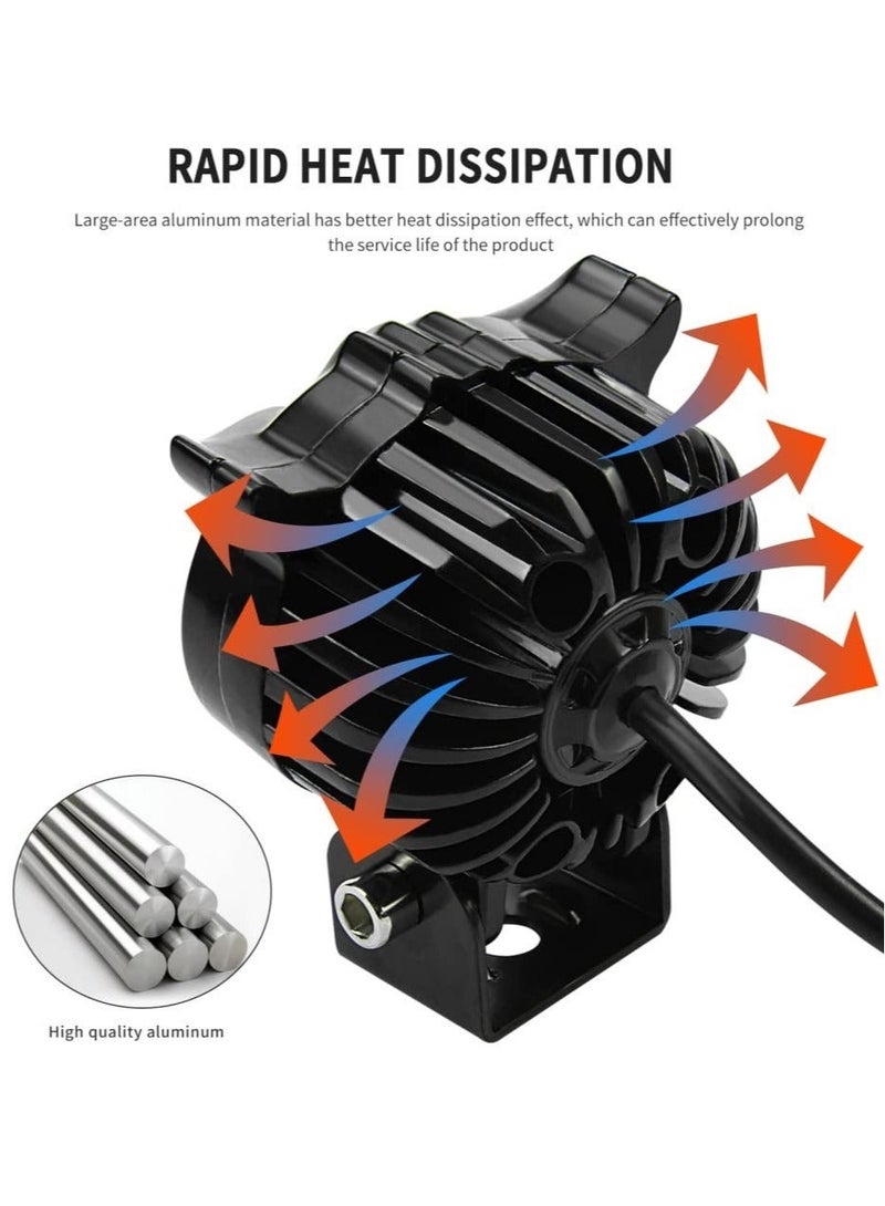 MUNTAQI LED Motorcycle Driving Fog Lights, White and Amber LED Pods Projector Lights, Super Bright Waterproof Driving Fog Lights, for Car Motorcycle Bike SUV Tractor Pickup (Owl style) - Image 4