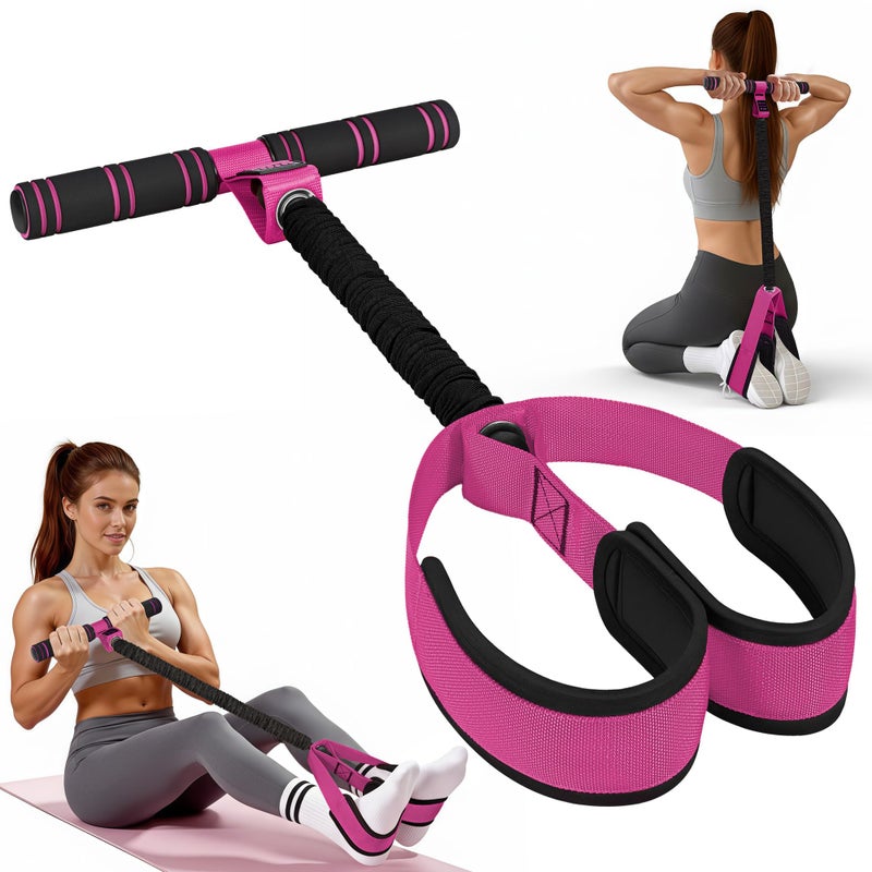 HOXWC Upgraded Multifunction Pedal Resistance Band with Handle, 50LBS Thickened Resistance Bands for Core/ABS, Arm, Waist, Abdomen, Leg Workout, Portable Sit Up Exercise Equipment for Women - Image 1