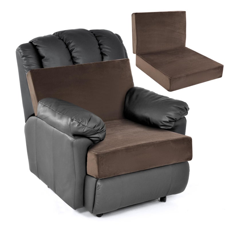 HOMBYS Foam Recliner Chair Cushions for Elderly 4 Thick Chair Pads with Back Support for Office NonSlip Medium Firm Seat Cushion with Lumbar Pillow Brown13 Backrest