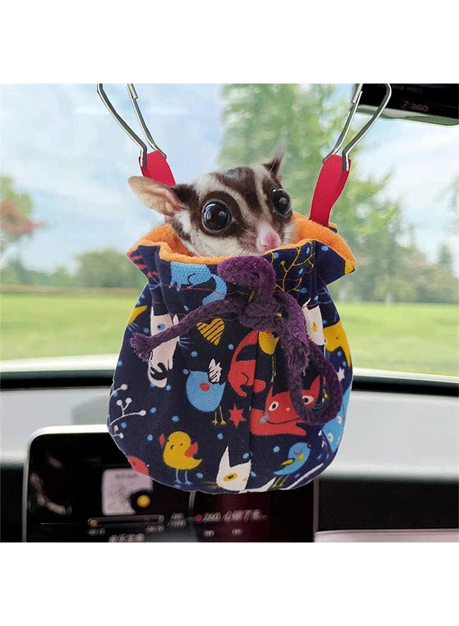 HY Sugar Glider Hanging Bed House, Sugar Glider Hamster Sleeping Pouch with Drawstring Design, Small Animals Hammock Cage Accessories, Cage Warm Sleep Bag for Squirrel Birds Parrot - Image 4