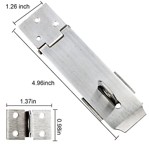 Arlai 4" Stainless Steel Latch Lock Padlock hasp Set, with Screws and Padlock, Your Own Fence Locks gate Lock, for shed Locks with Keys Lock hasp Set - Image 2