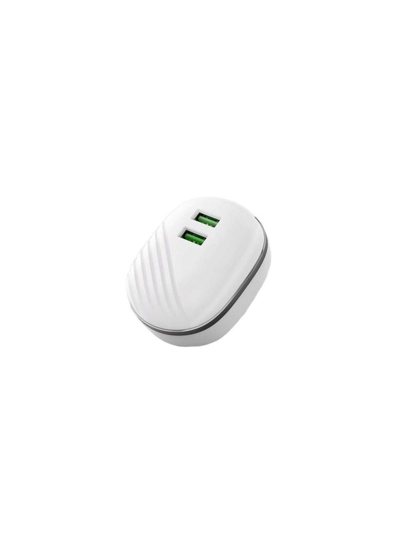 Recci RECCI 2 Port Travel Charger Kit 12W with Lightning USB Cable - White  - Image 1