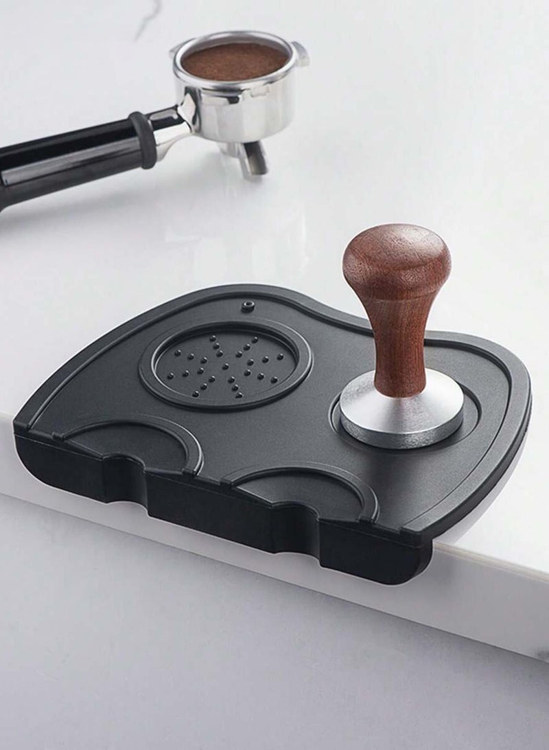 Food Safety Silicone Coffee Tamper Pad, Espresso Pad,Anti-Slip, Odorless And Soft Anti-Slip Corner Stepping Pad, Black Barista Tool Rack, Suitable For Home And Office Kitchen Bar Counter  - Image 2