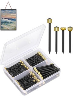 Generic 120PCS Nails for Hanging Pictures, 4 Sizes Picture Hanging Nails for Wall Decoration Hanging Frame Kit Reusable Mirror Hanging Hardware Tool Hangers with Plastic Box  for Claw Drywall Nails  - Image 1